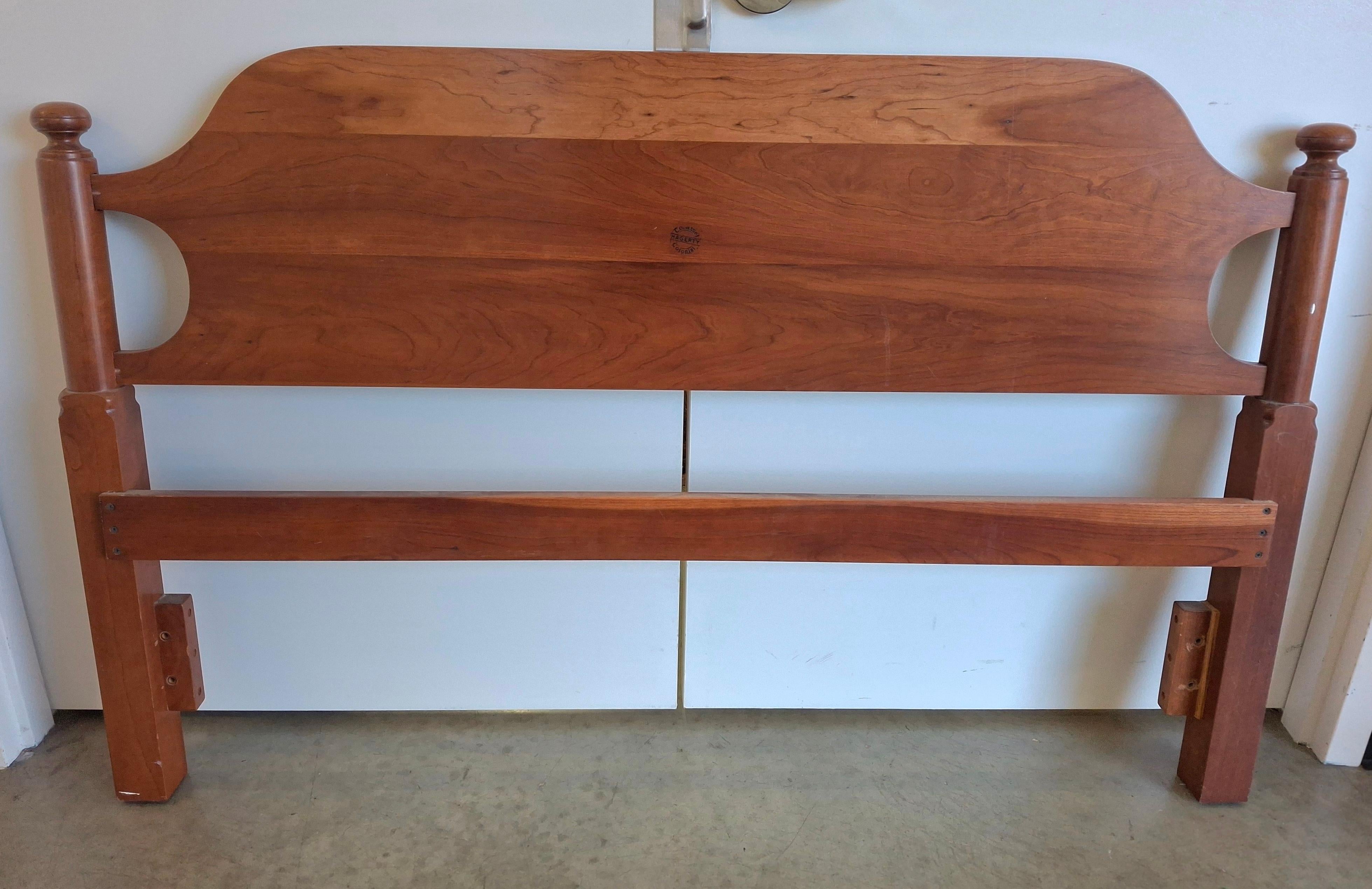 20th C. Cohaset Colonial Federal Style Cherry Full Size Headboard by Hagerty For Sale 2
