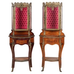 20th C. Collection of Larry Flynt, Pink, Retro Vitrine Cabinets, Set of Two!