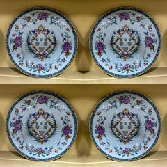 Set Of 8 English Armorial Plates By Copeland Spode for Tiffany & Co.