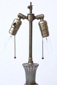 English Made Georgian Table Lamp 2 Adjustable Sockets