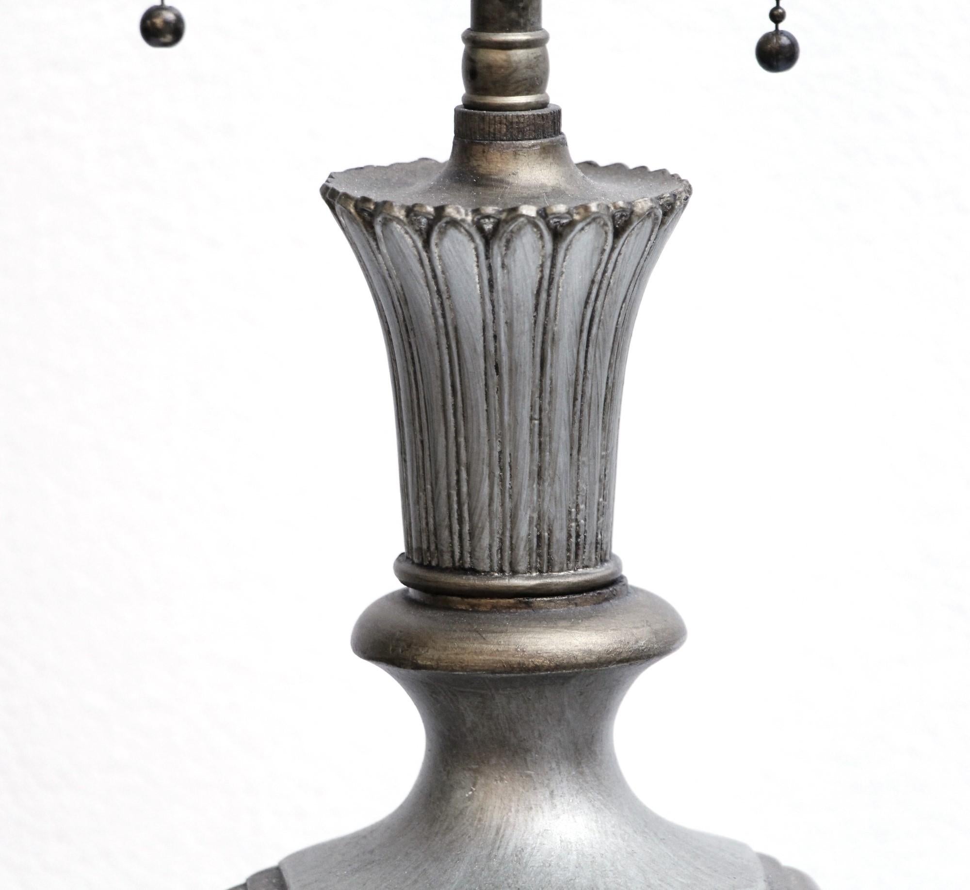 Painted English Made Georgian Table Lamp 2 Adjustable Sockets For Sale