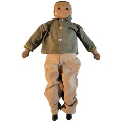 20th C Folk Art Carved Boy Doll