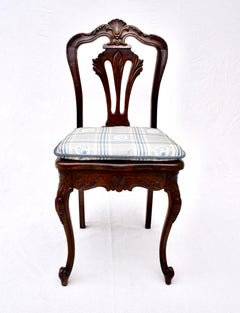 20th C. French Burl Kidney Shape Desk & Chair Set