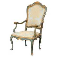 20th-C. French Louis XV Style Hand Painted Bergere Chair Att. Hendrix Allardyce