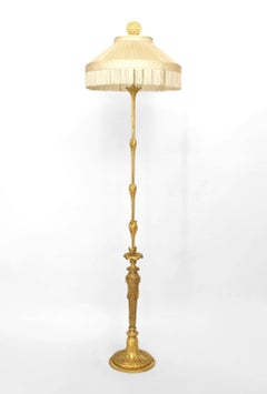 French Louis XVI Style Gilt Bronze Floor Lamp