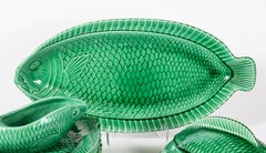 20th Century French Majolica Fish Plate Set