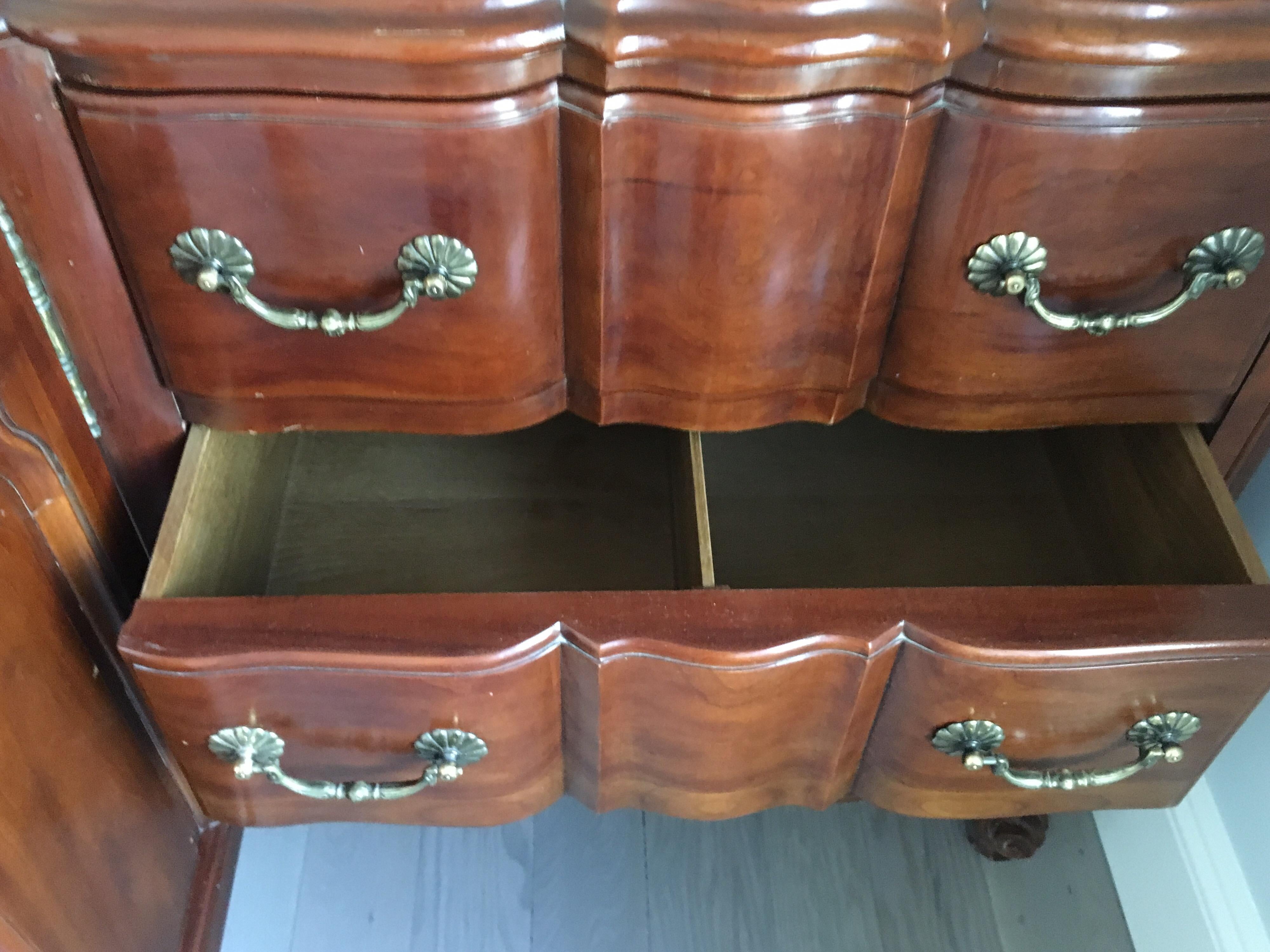 dresser with two mirrors