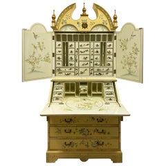 Secrtaire de style franais peint de style chinoiseries du 20e sicle