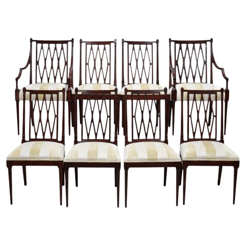 20th-C. Georgian Style Carved Mahogany Dining Chairs - Set Of Eight