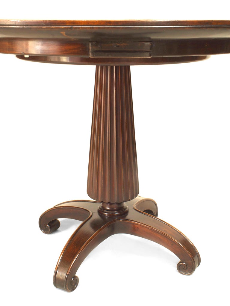 20th c. Style Leather Inset Mahogany Game Table For Sale at