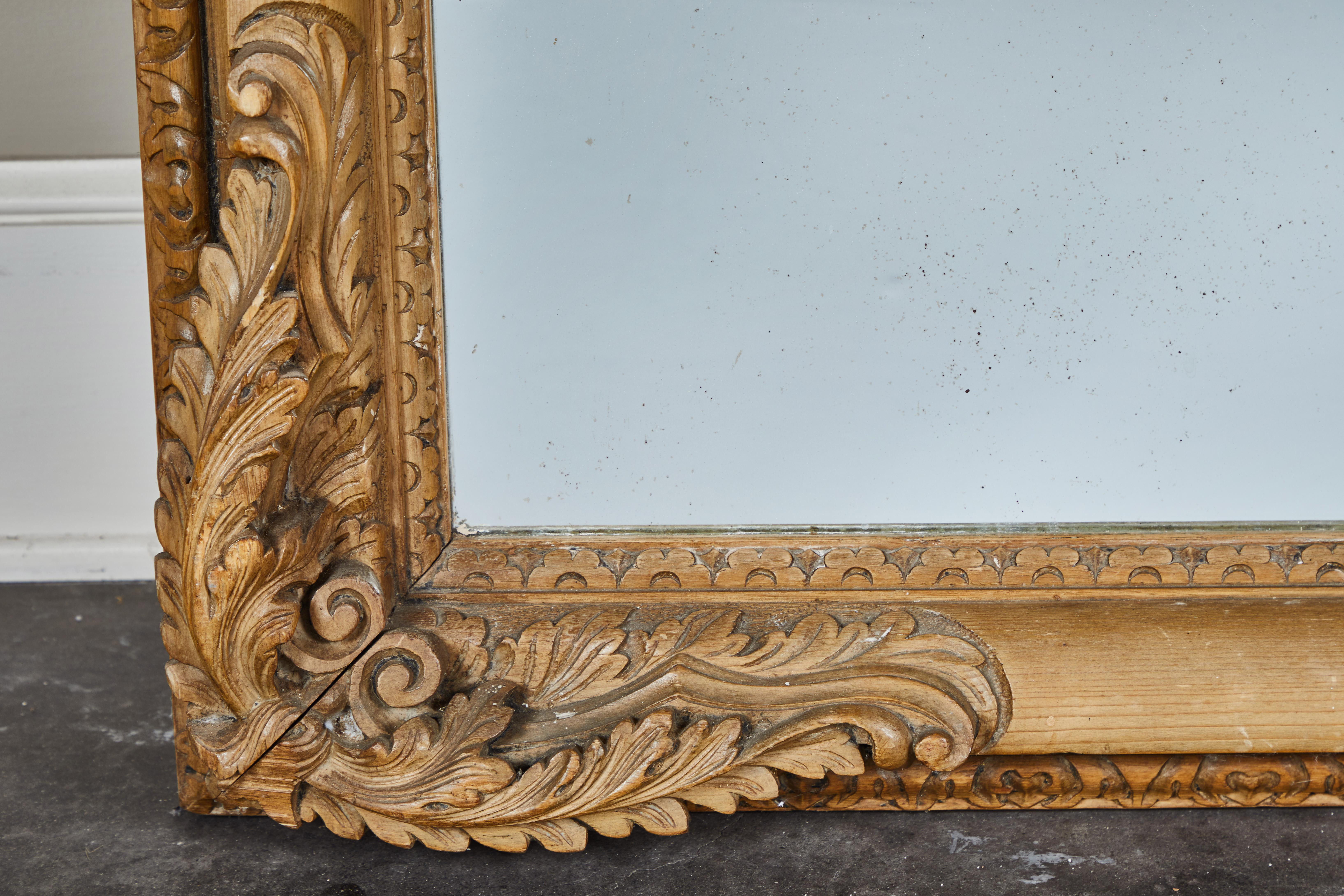 Baroque 20th Century Gilt Mirror with Foliage Details For Sale