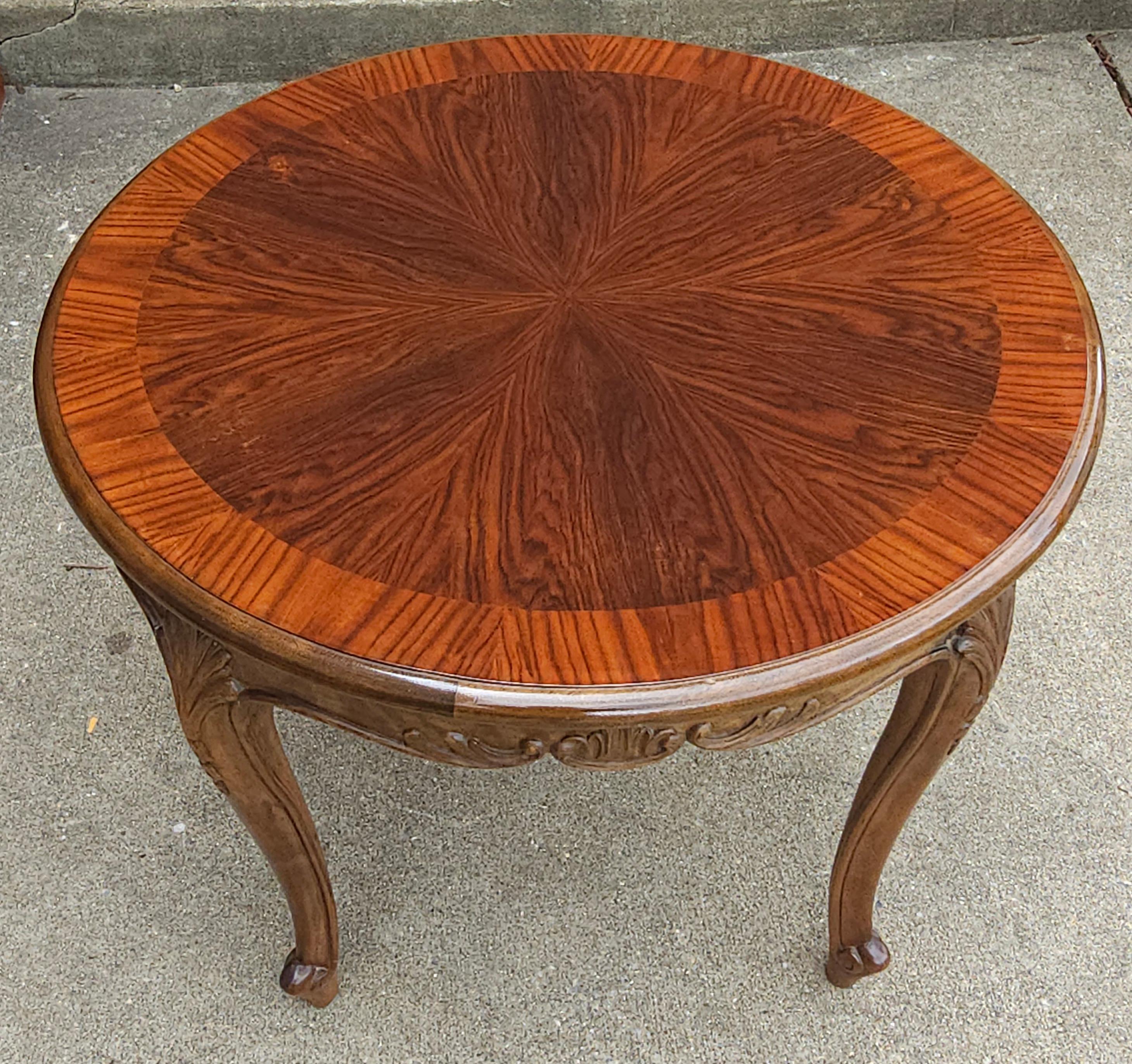 Hand-Crafted 20th C. Handcrafted Bookmatched Brazilian Rosewood Provincial Gueridon For Sale