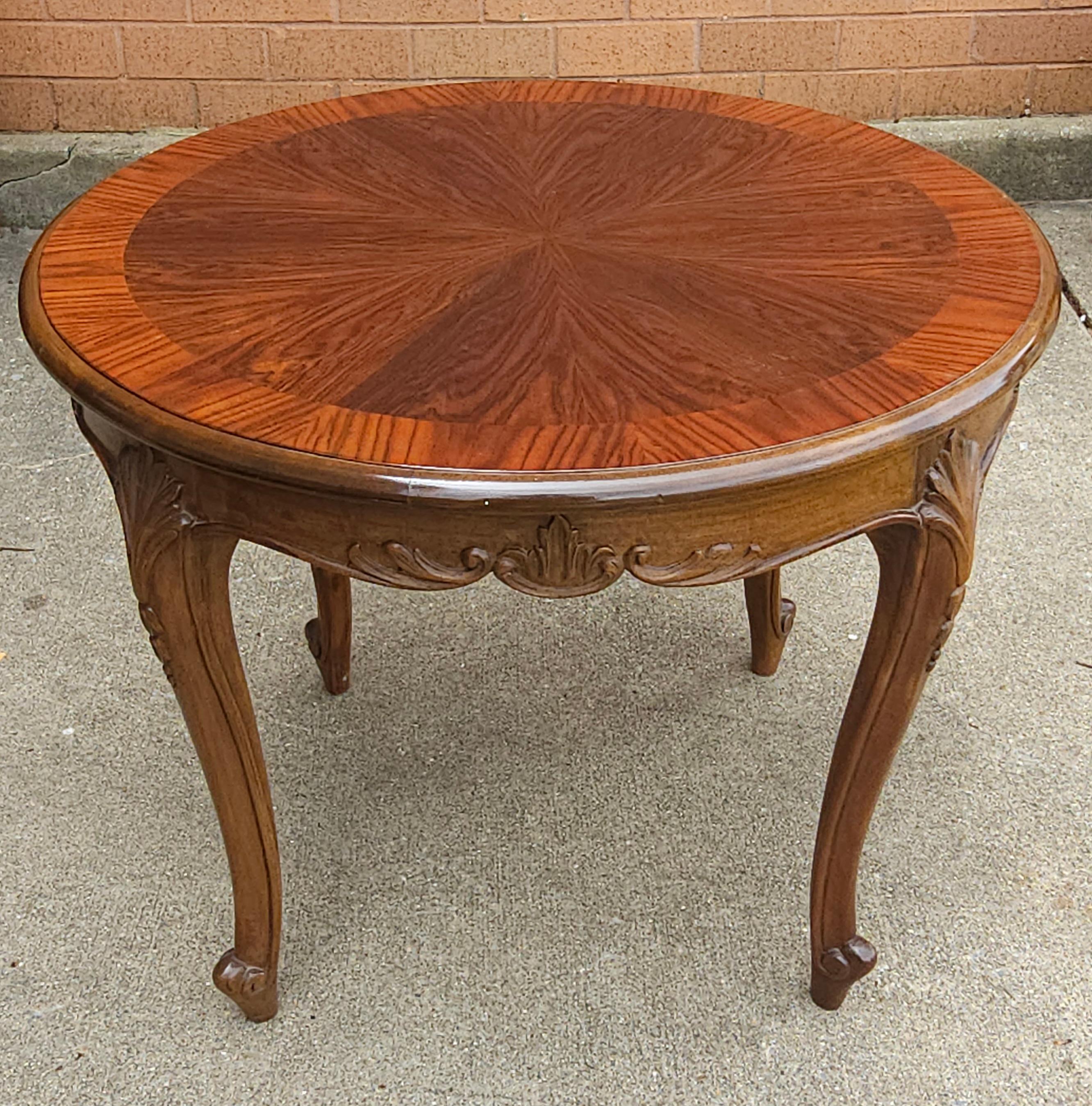 20th Century 20th C. Handcrafted Bookmatched Brazilian Rosewood Provincial Gueridon For Sale