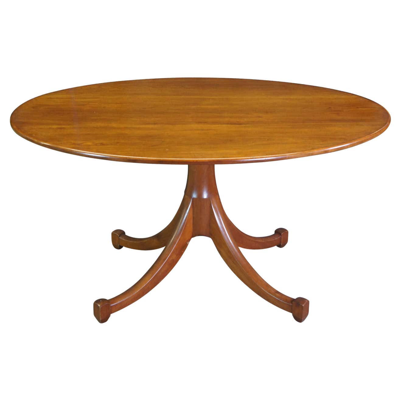 20th C. Handmade Colonial Williamsburg Oval Cherry Pedestal Dining ...