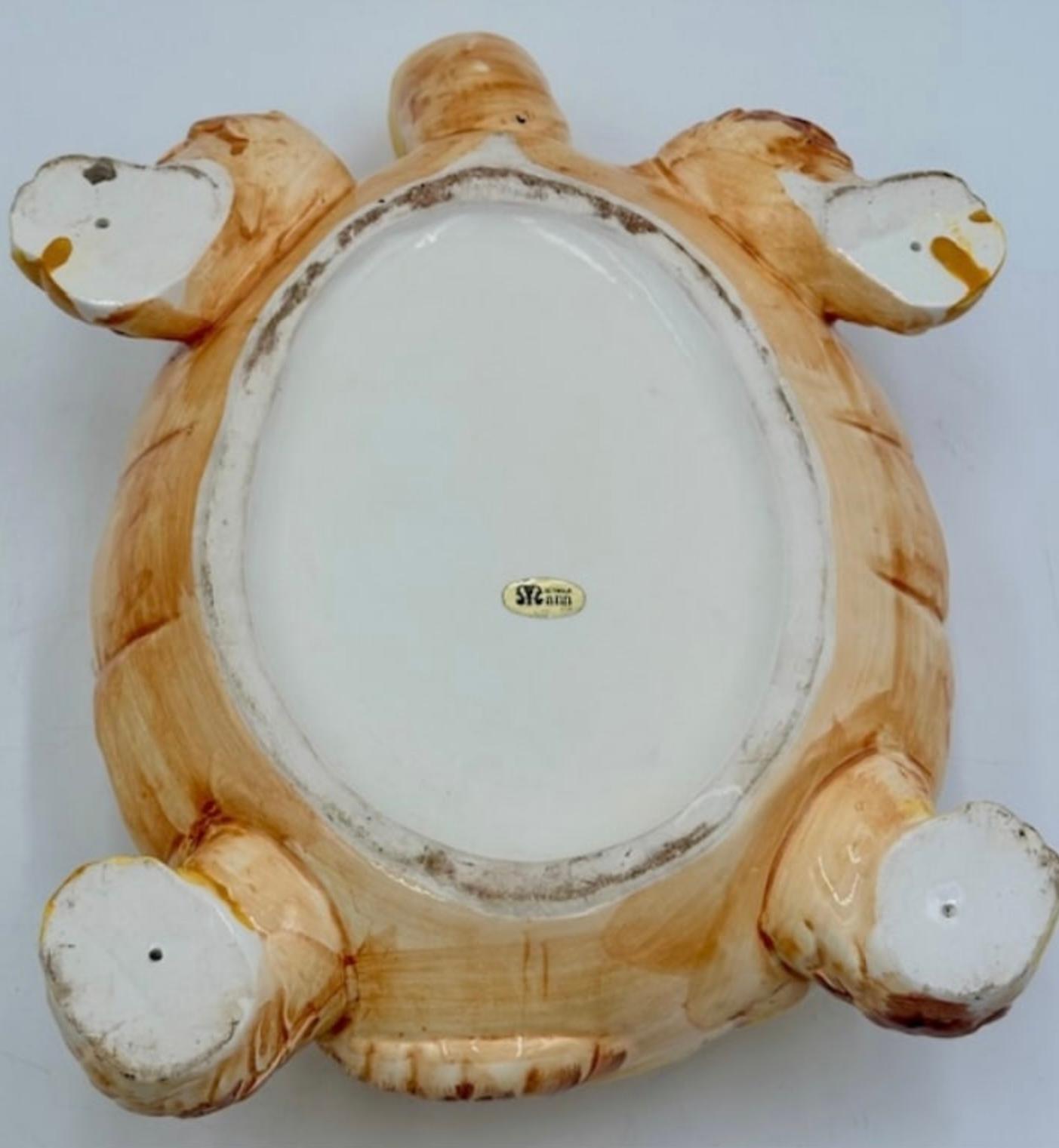 20th-C. Hollywood Regency Turtle Form Ceramic Tureen W/ Ladle By Seymour Mann For Sale 1