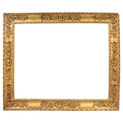 Vintage 20th Century Italian Hand Carved Wood Gilt Picture Frame