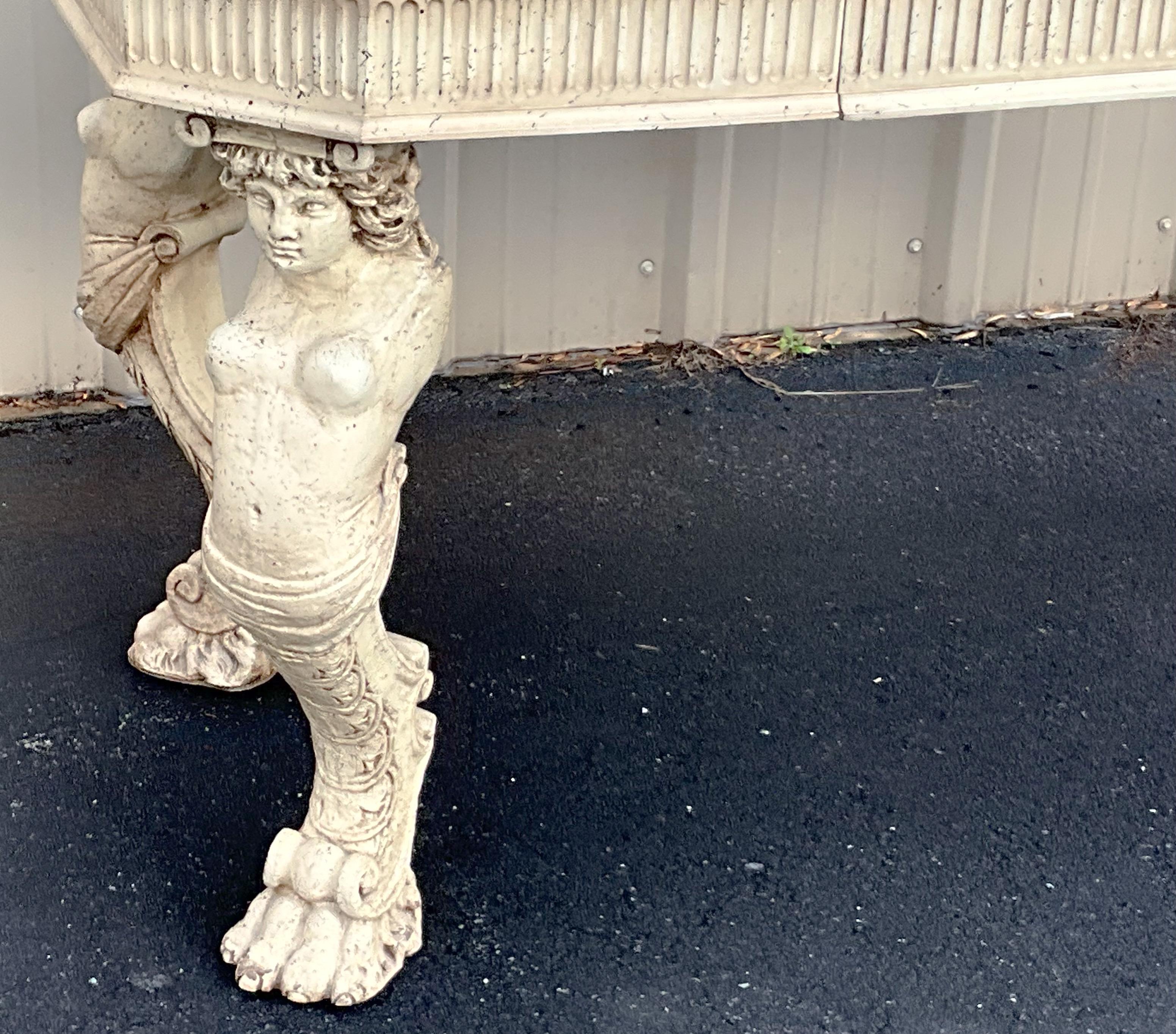 20th-C. Italian Neo-Classical Style Carved and Painted Desk or Console Table In Good Condition In Kennesaw, GA