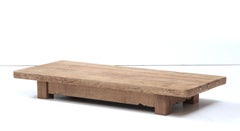 20th C. Japanese Low Coffee Oak Table with Butterfly Joints