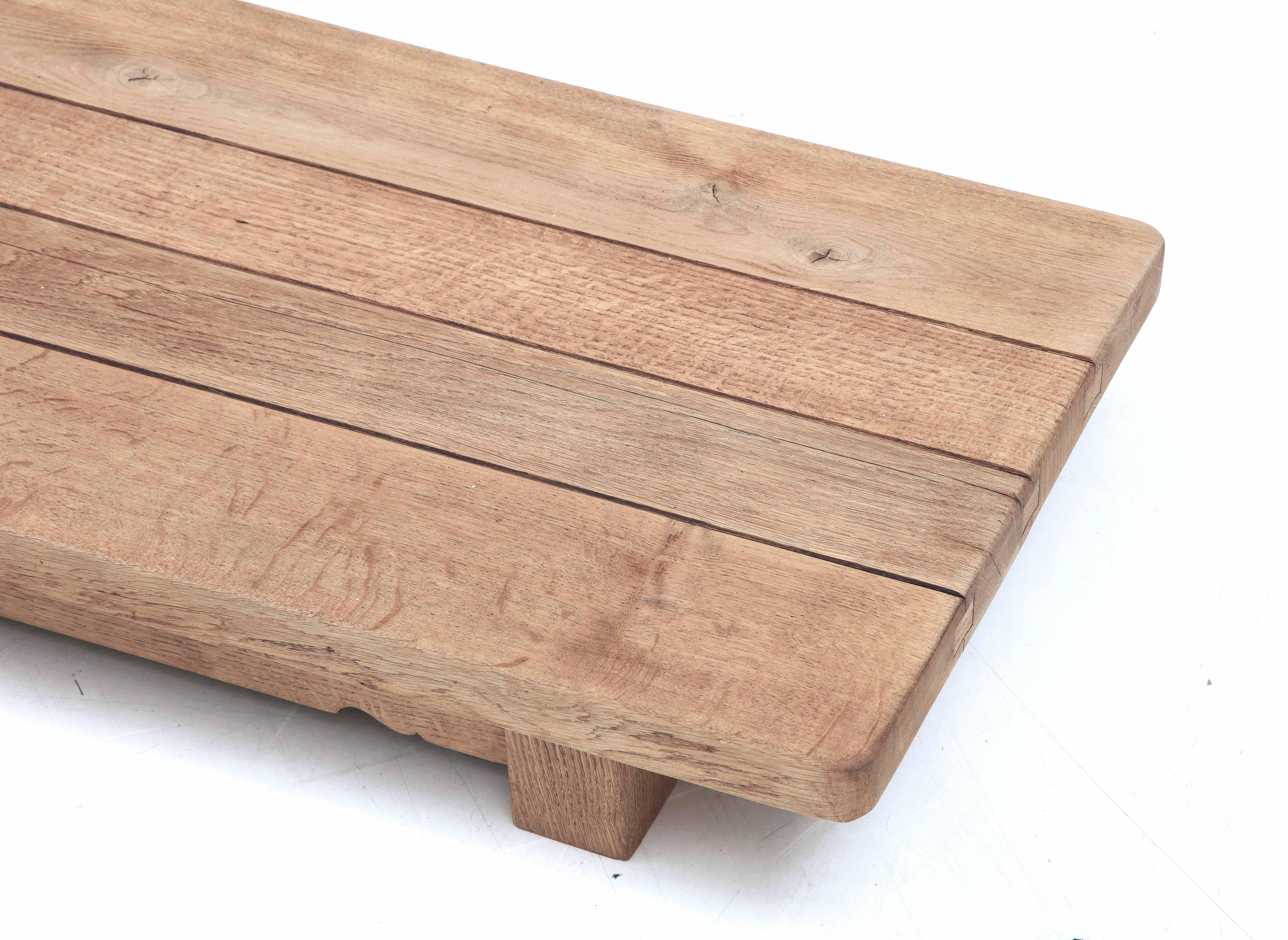 20th C. Japanese Low Coffee Oak Table with Butterfly Joints 1