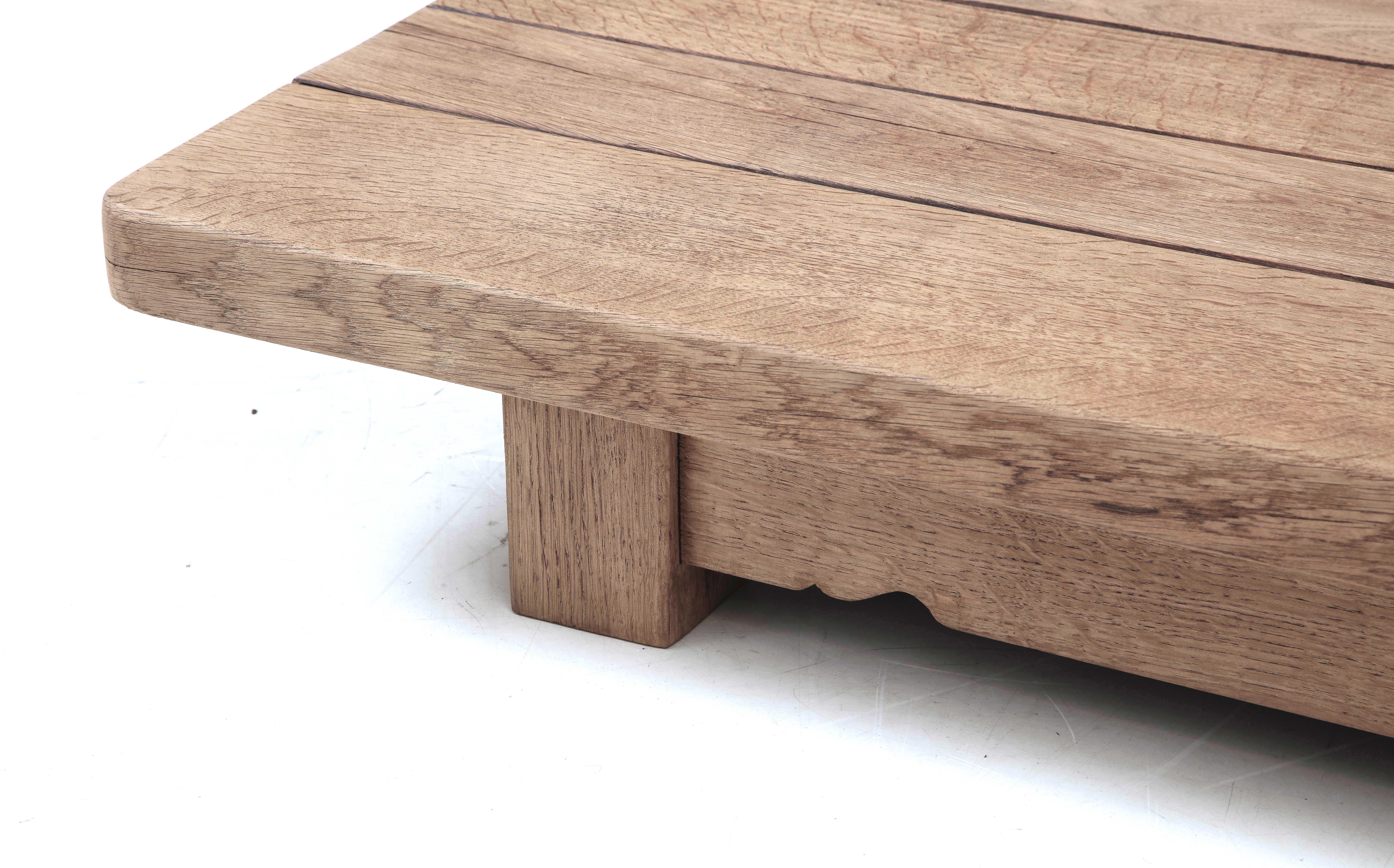 20th C. Japanese Low Coffee Oak Table with Butterfly Joints 2