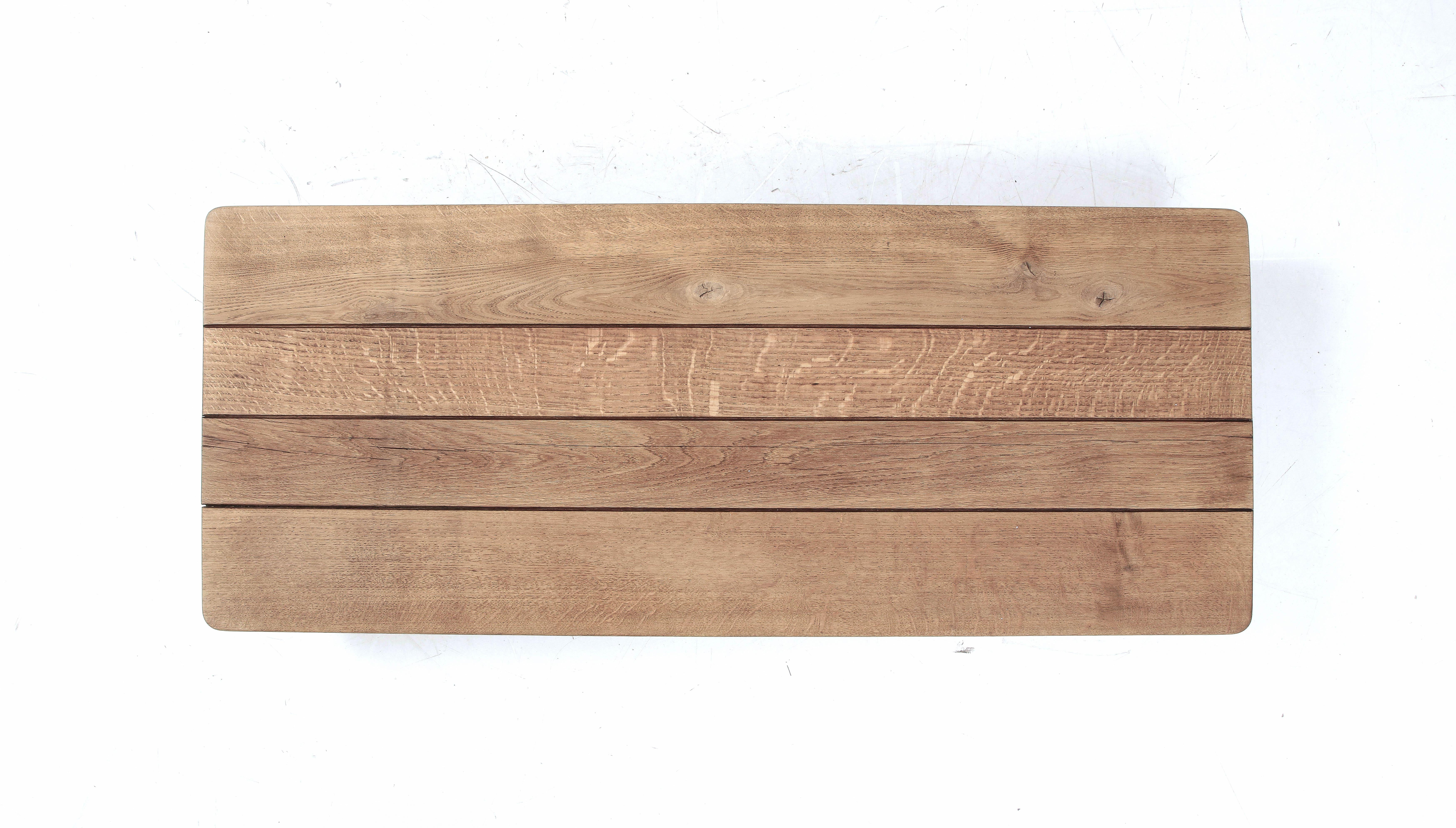20th C. Japanese Low Coffee Oak Table with Butterfly Joints 3