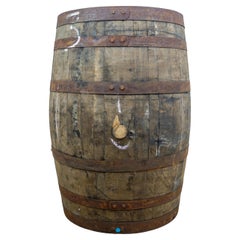 20th Century Jim Beam Whiskey Bourbon Wood Barrel Steel Straps