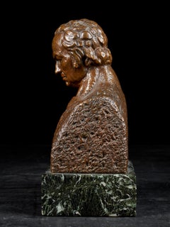 20th Century, Julio Antonio, Bronze Bust of a Man, Signed on the Back