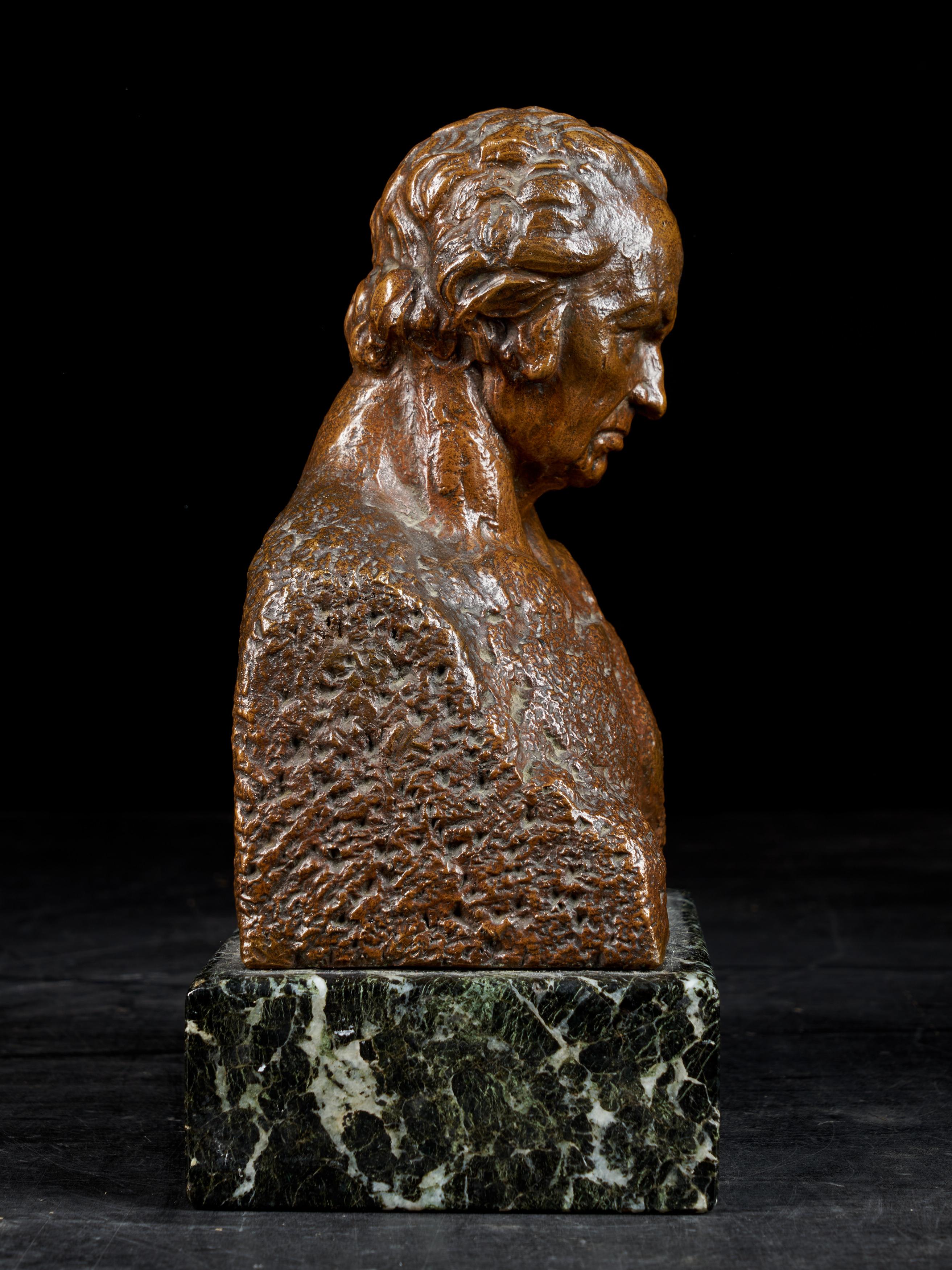 Metal 20th Century, Julio Antonio, Bronze Bust of a Man, Signed on the Back