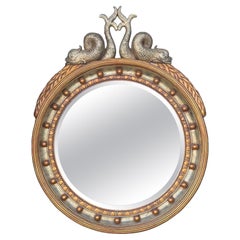 20th-C. Large Scale Neo-Classical 
Federal Style Gilded Round Wall Mirror