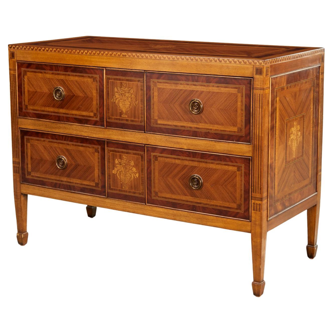 20th C. Maitland-Smith Italian Neoclassical Style Marquetry Commode
