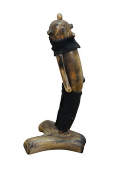 20th C. Native American Southwestern Zuni Mudhead Katsina Sculptural Antler Doll