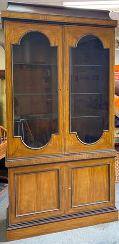 20th-C. Neo-Classical Satinwood Cabinet / Bookcase by Baker Furniture