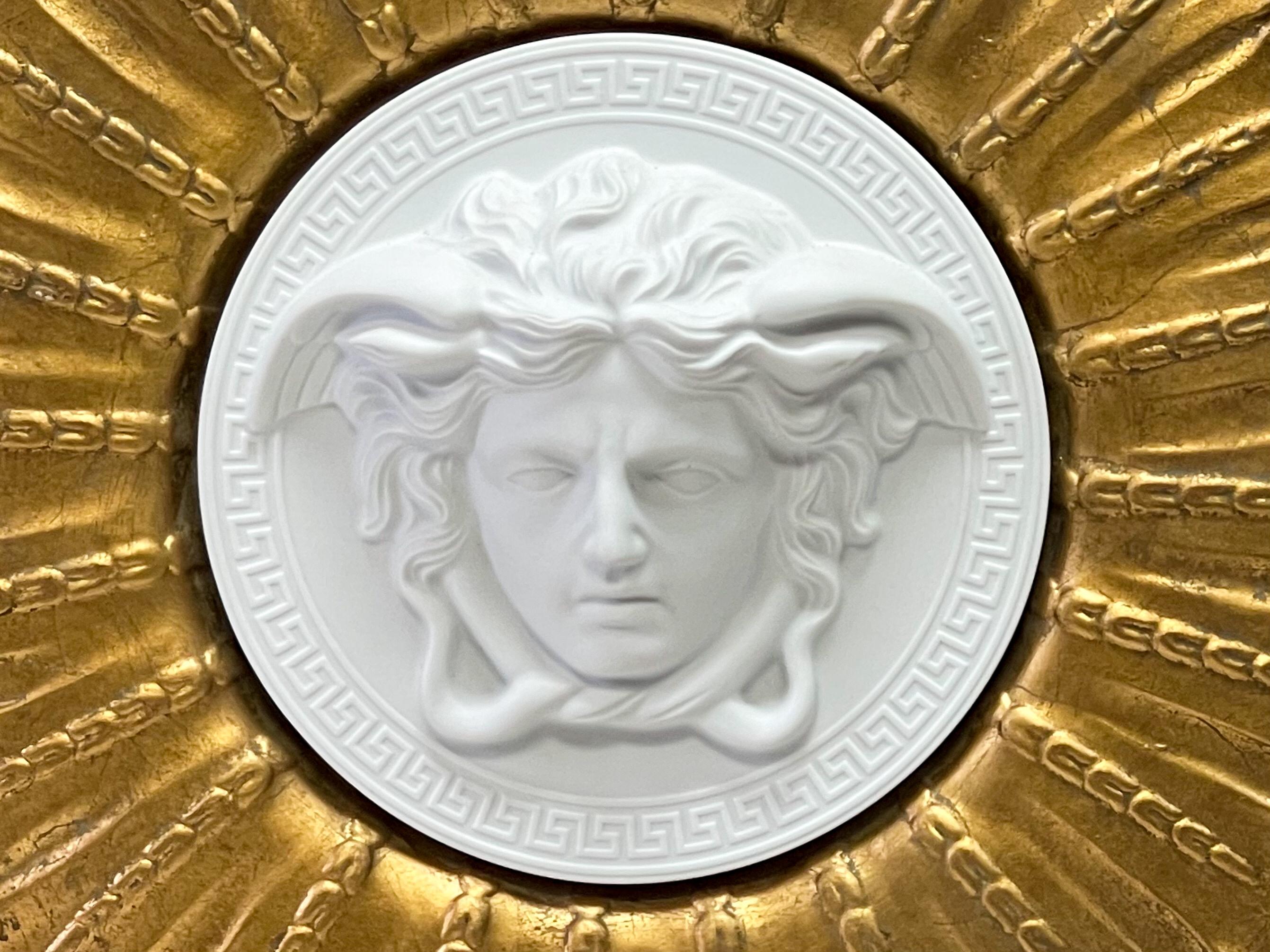 Neoclassical 20th-C. Neo-Classical Style Gilded Sunburst Medallion by Versace / Rosenthal
