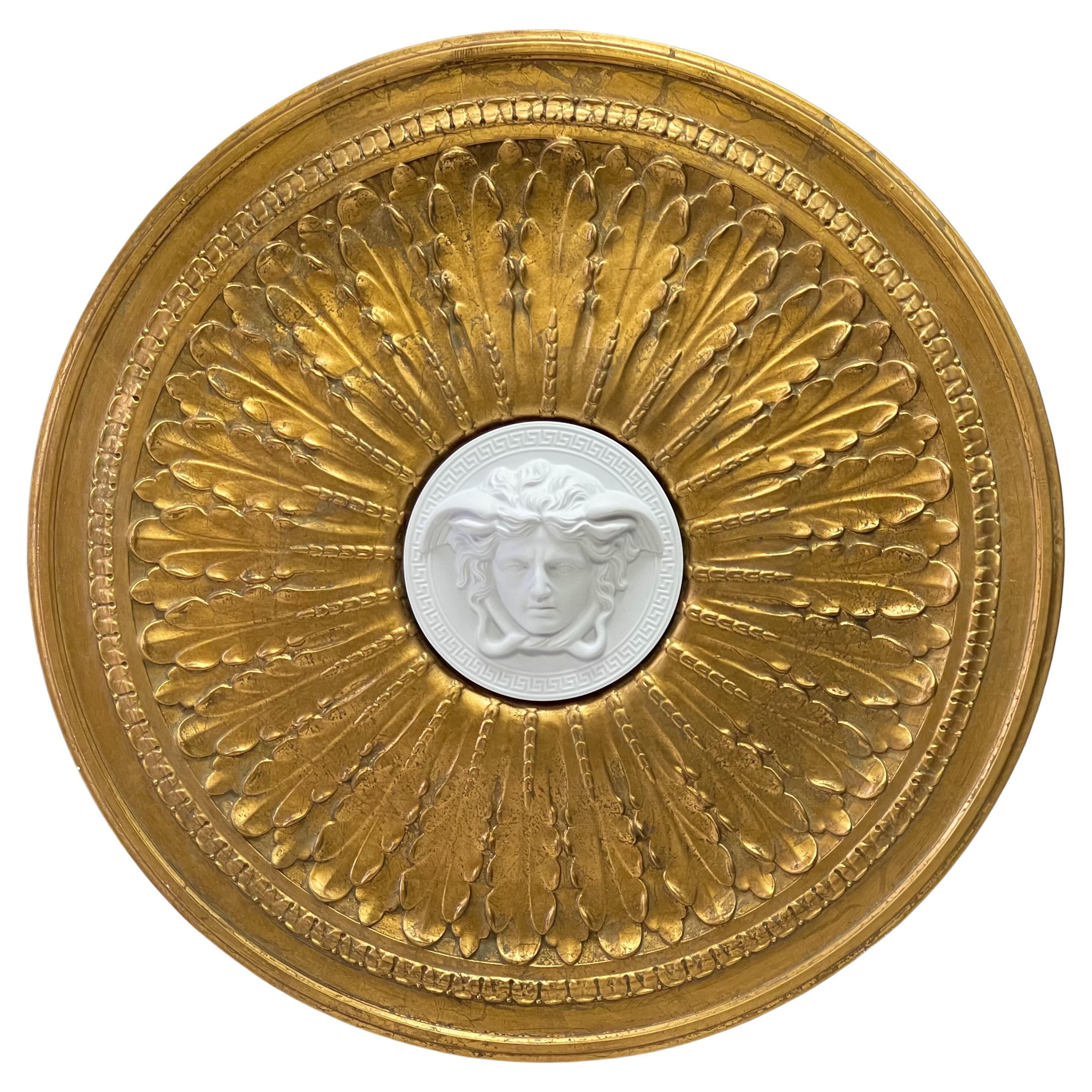 20th-C. Neo-Classical Style Gilded Sunburst Medallion by Versace / Rosenthal
