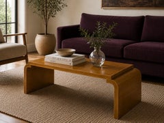 20th-C. Neo-Classical Style Gold Leaf Waterfall Coffee Table Att. Dennis & Leen