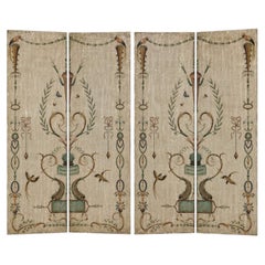 Neo-Classical Style 4 Painted Panels / Screen Wall Art Att. Maitland-Smith