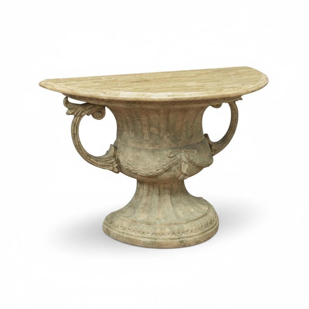 20th-C. Neoclassical Style Urn Form Console Tables With Marble Tops, Pair For Sale 1
