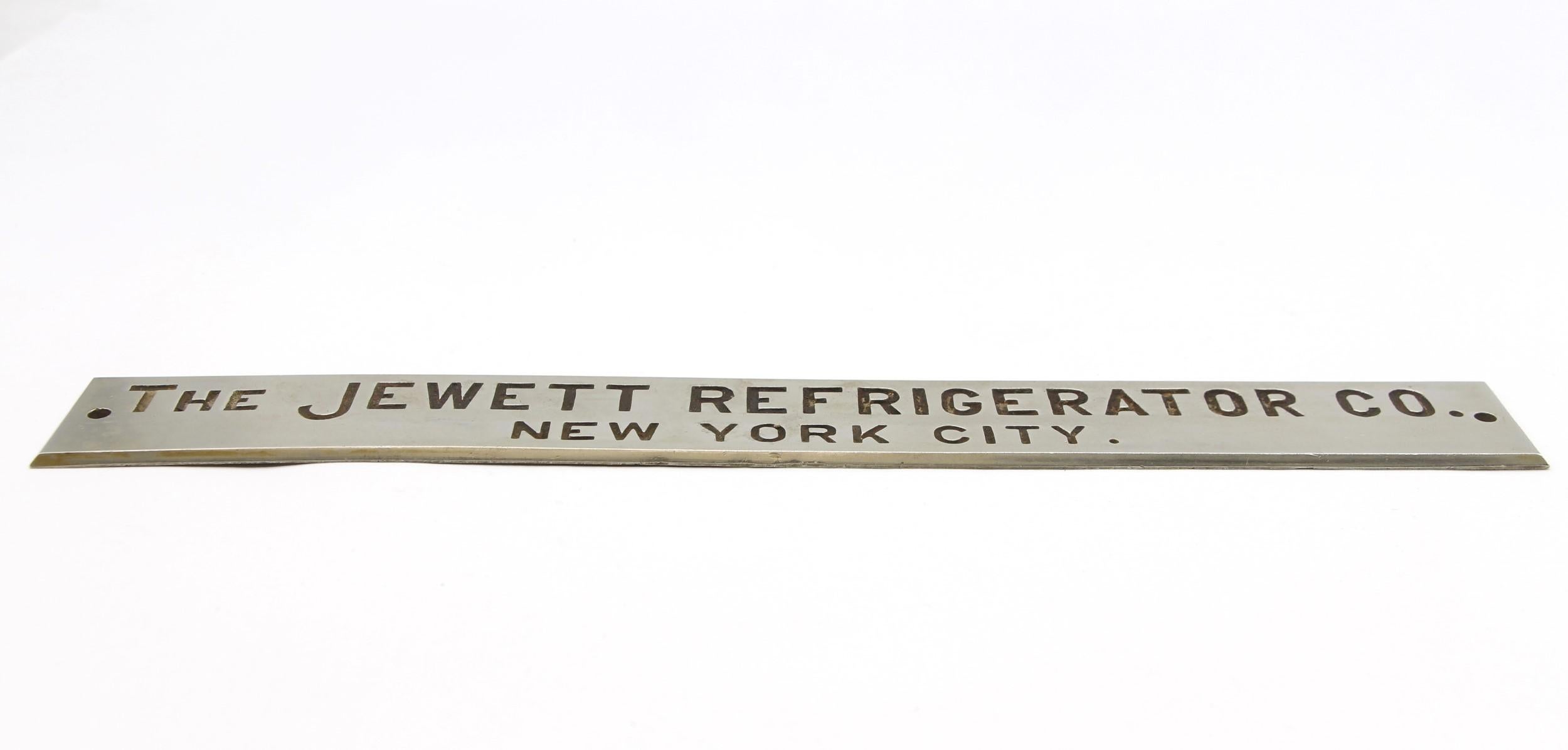 Nevera NYC Jewett Refrigerator Co. niquelada del s. XX Firma Industrial
