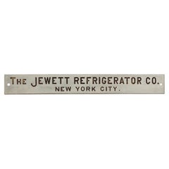 20th C. Nickel Plated NYC Jewett Refrigerator Co. Sign