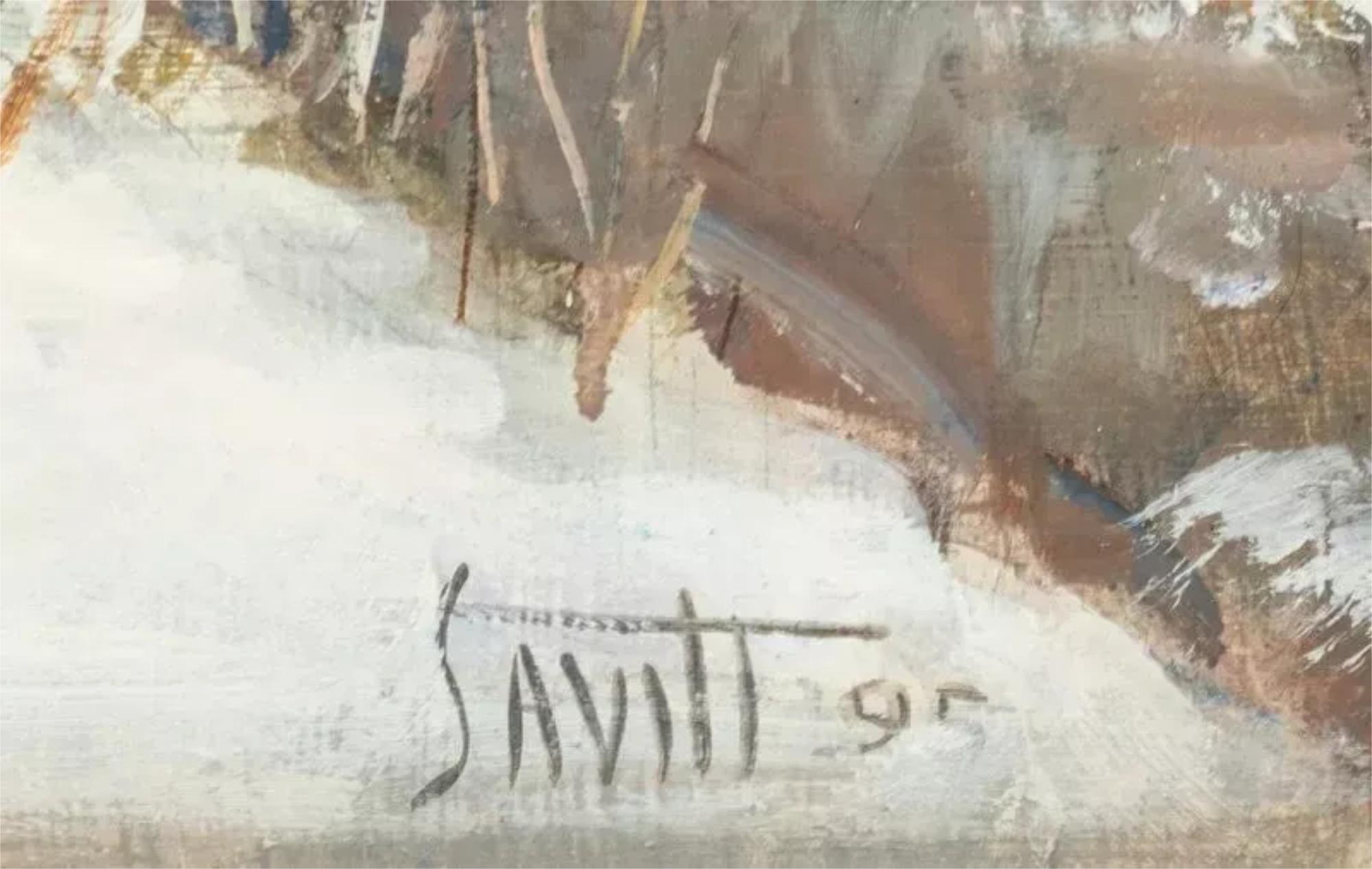 Other 20th C. On Panel, Signed by Sam Savitt, Western, 