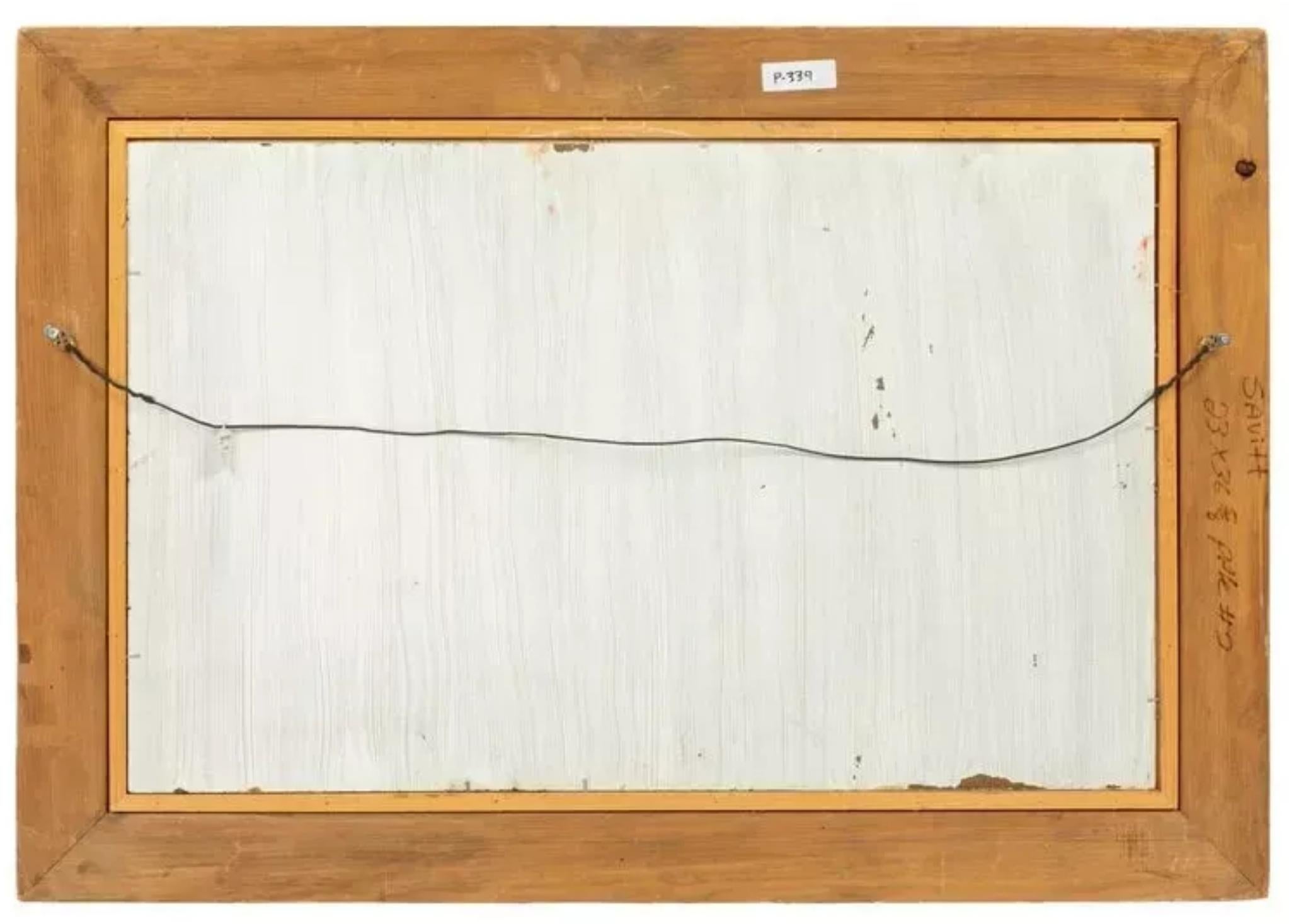 American 20th C. On Panel, Signed by Sam Savitt, Western, 