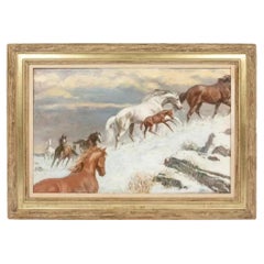 20th C. On Panel, Signed by Sam Savitt, Western, "Keeping Up", Oil Painting!!