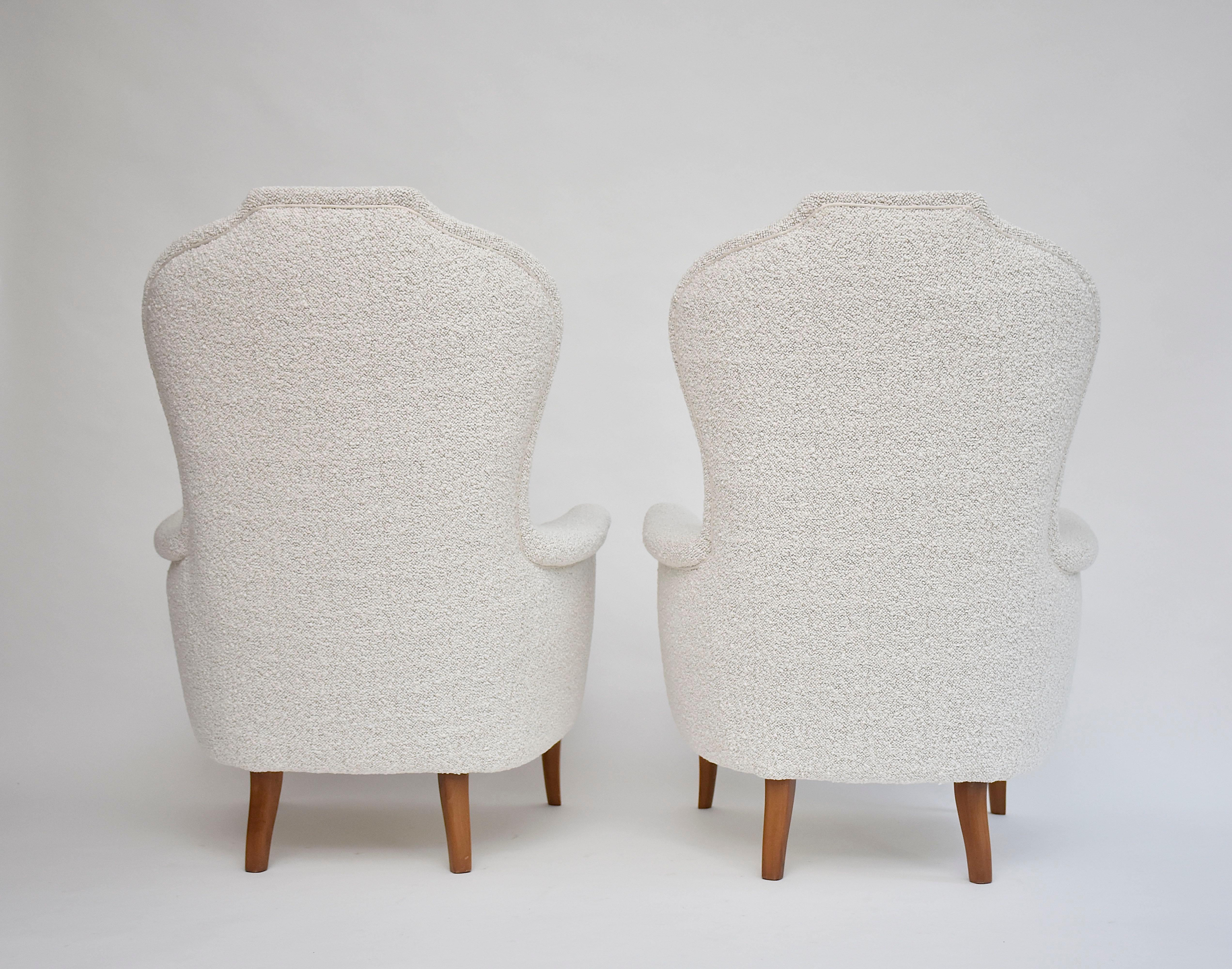 Paire de fauteuils Farmor en tissu Dedar de Carl Malmsten pour O.H.Sjögren, datant du 20e siècle. en vente 8