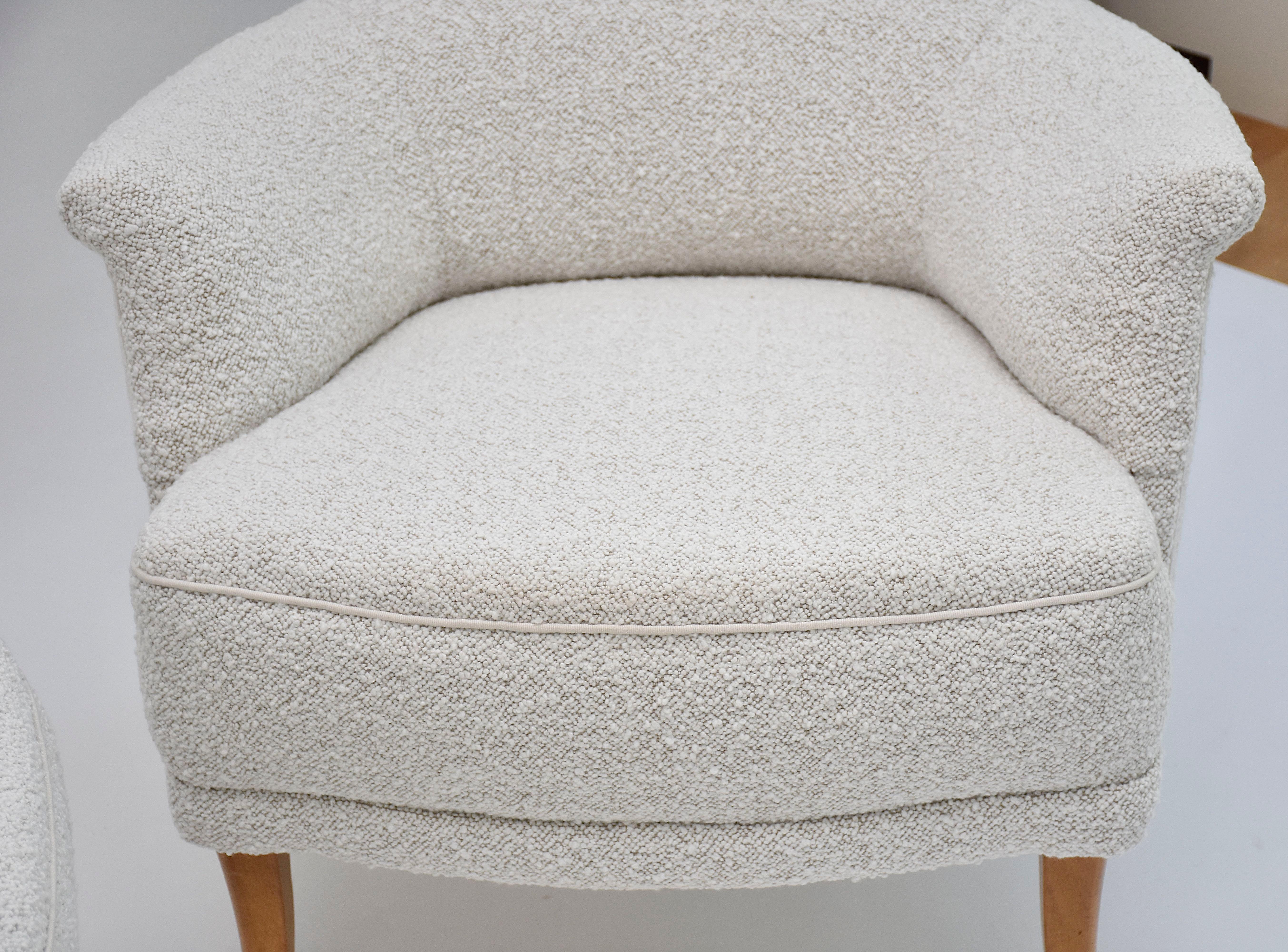 Scandinave moderne Paire de fauteuils Farmor en tissu Dedar de Carl Malmsten pour O.H.Sjögren, datant du 20e siècle. en vente