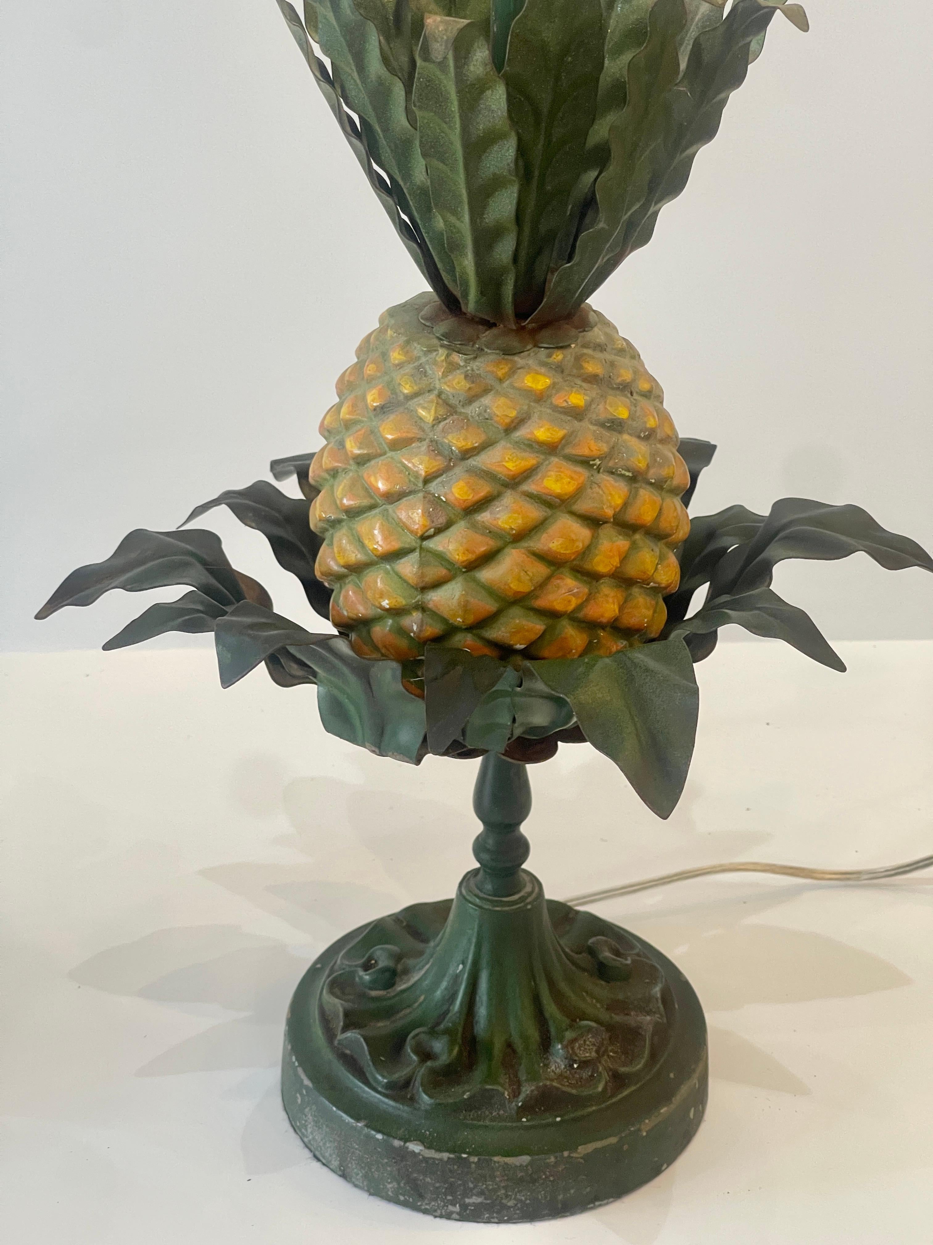 A.I.C. Pair  Lampes de table ananas Greene & Greene Bon état - En vente à West Palm Beach, FL