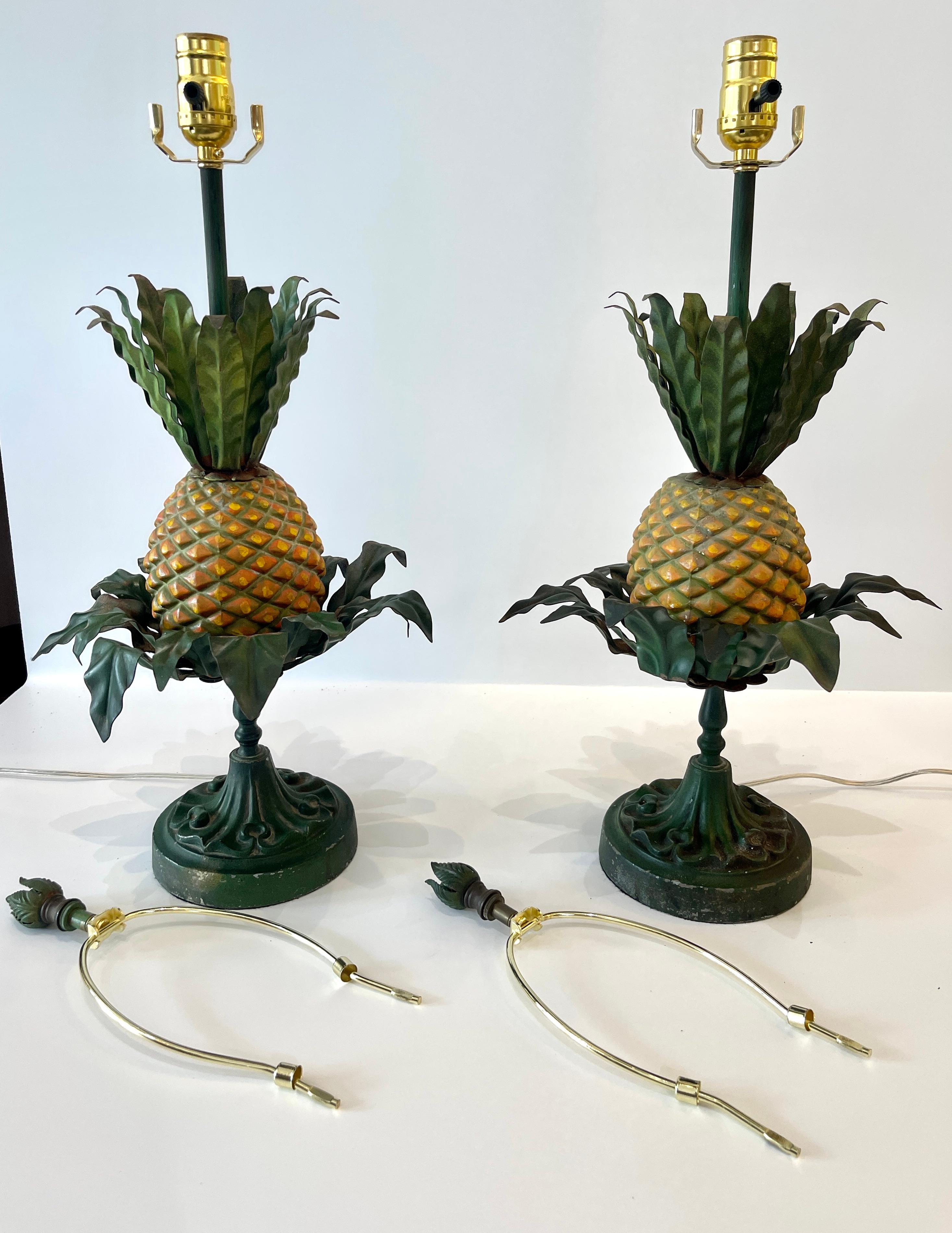 20ième siècle A.I.C. Pair  Lampes de table ananas Greene & Greene en vente