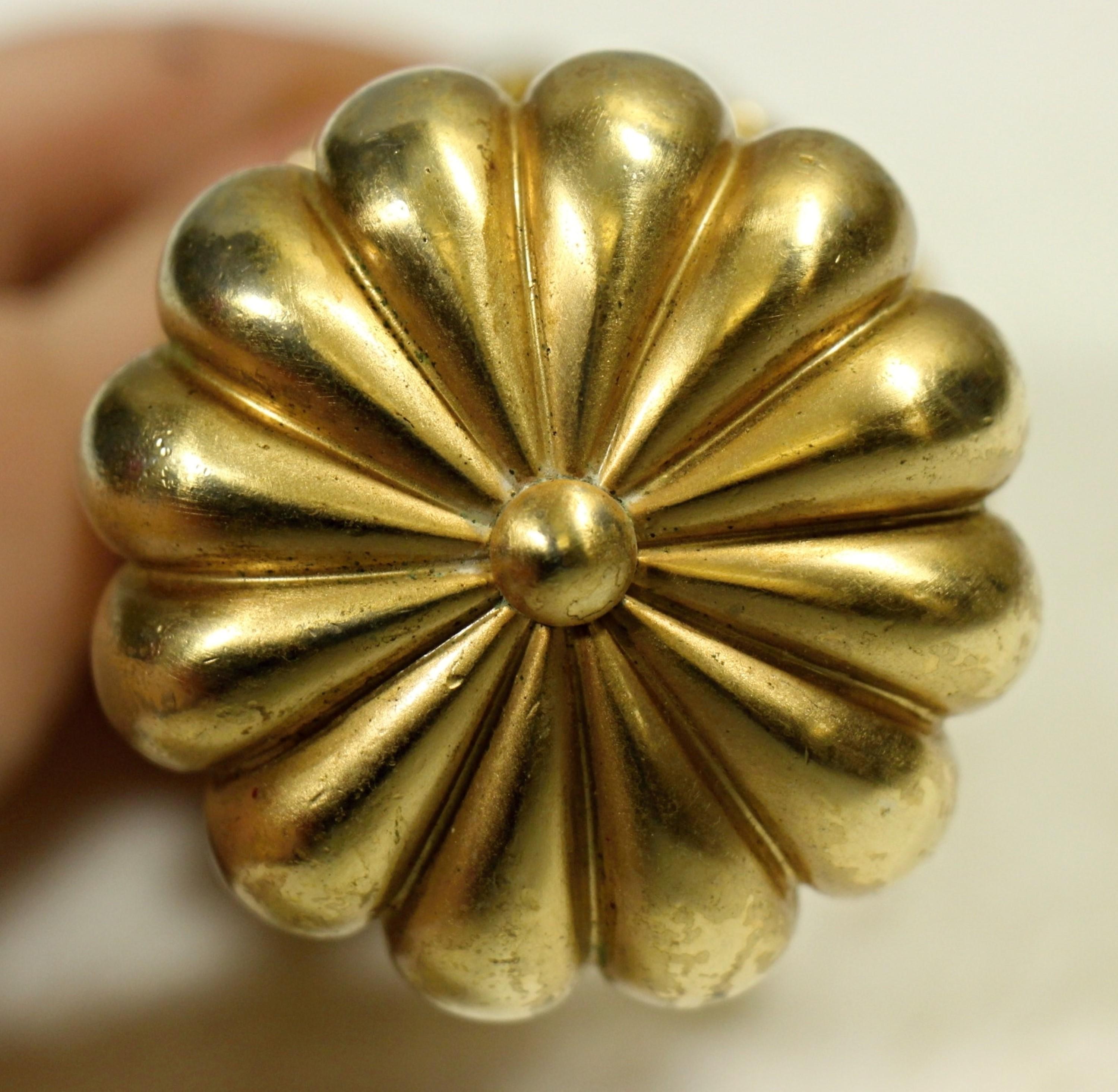 American Polished Brass Door Knob Set Beading Fluting Quantity Available