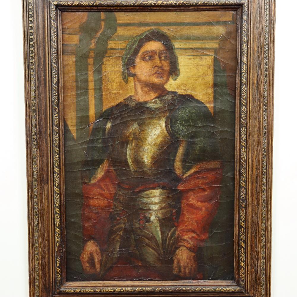 20. Jahrhundert Porträt eines jungen spanischen Conquistadors Öl auf Leinwand (amerikanisch) im Angebot