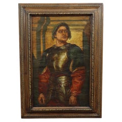 20th C Portrait of Young Spanish Conquistador Oil on Canvas
