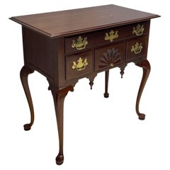 20th-C. Queen Anne Style Carved Mahogany Low Boy / Chest By Councill Craftsman